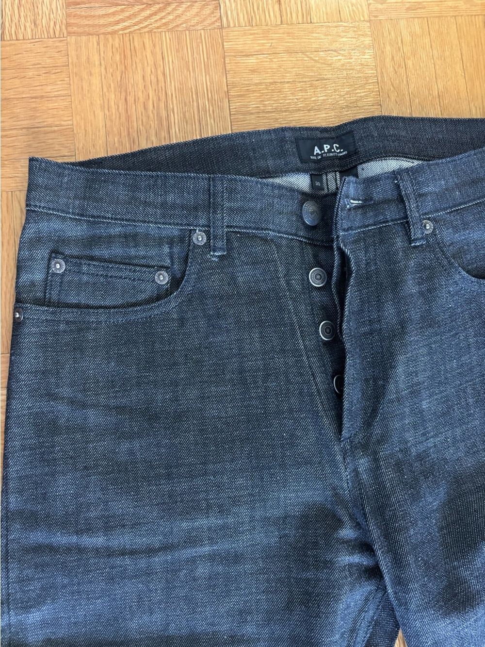 A.P.C. New Standard Dark Grey Slim Raw Denim Jeans